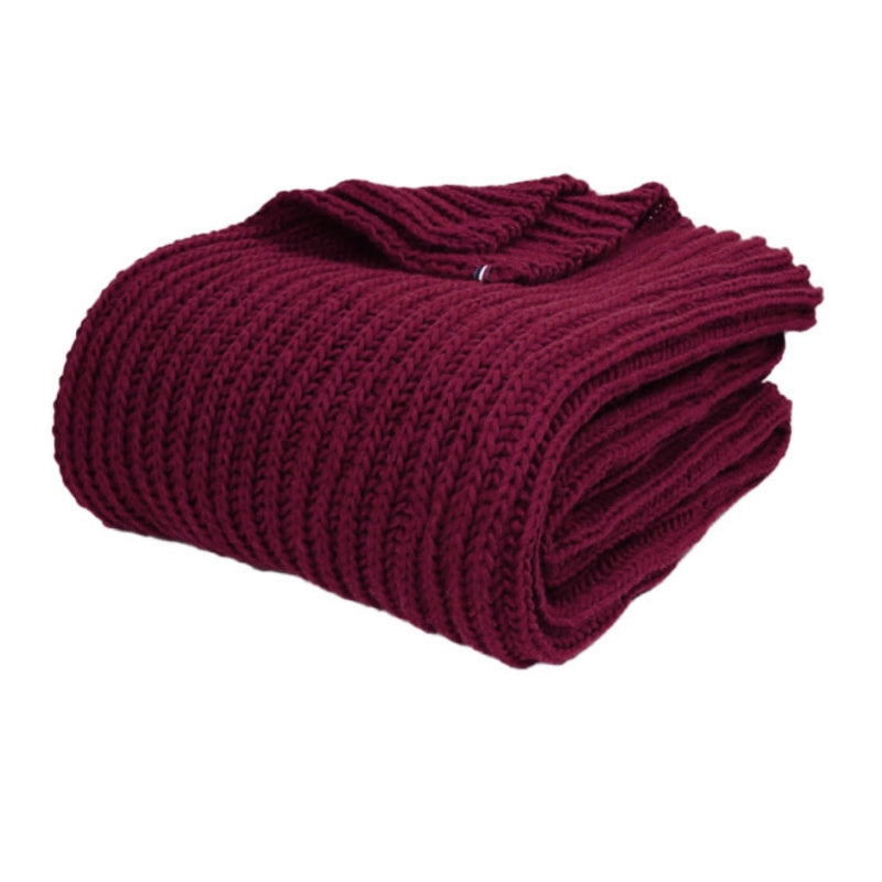Couverture plaid grosse maille