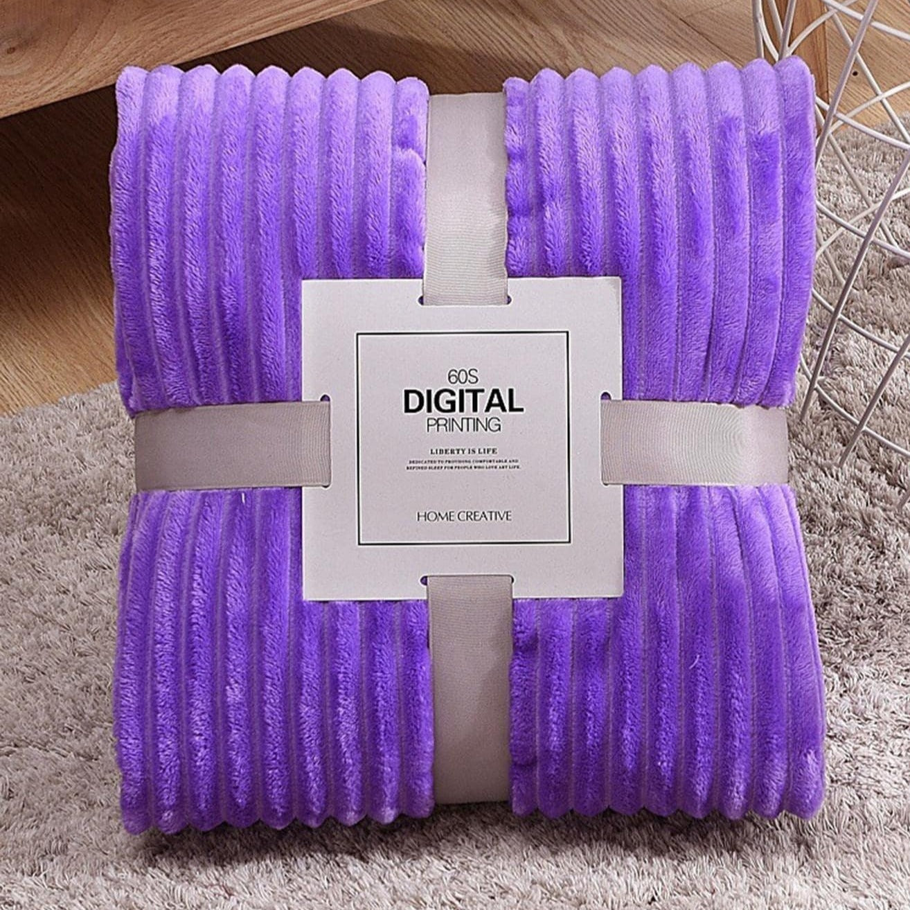 Grand plaid polaire violet