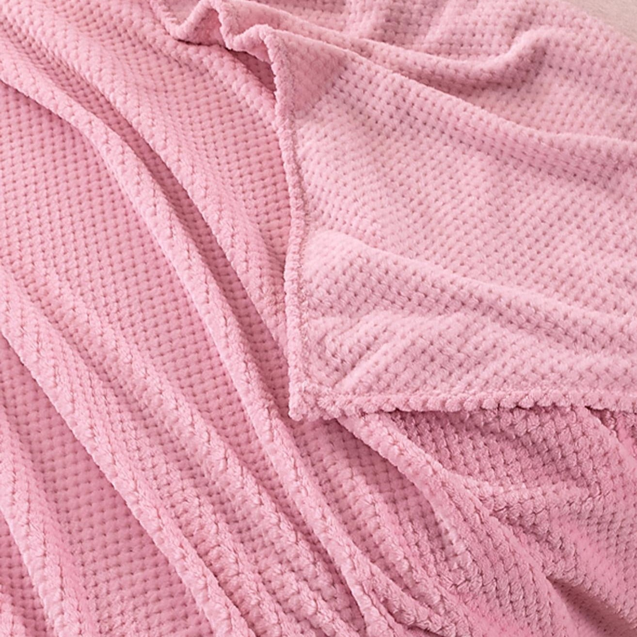 Grand plaid rose avec texture gaufre