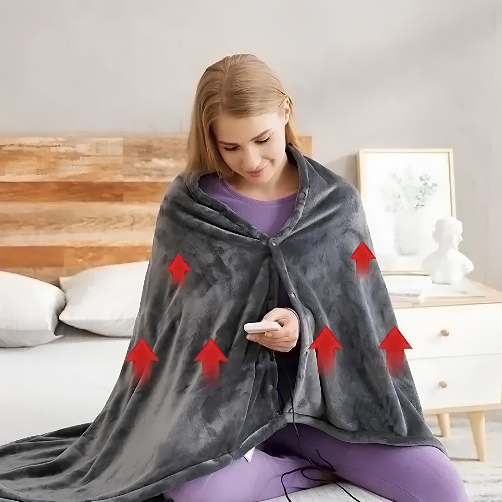 Plaid poncho chauffant