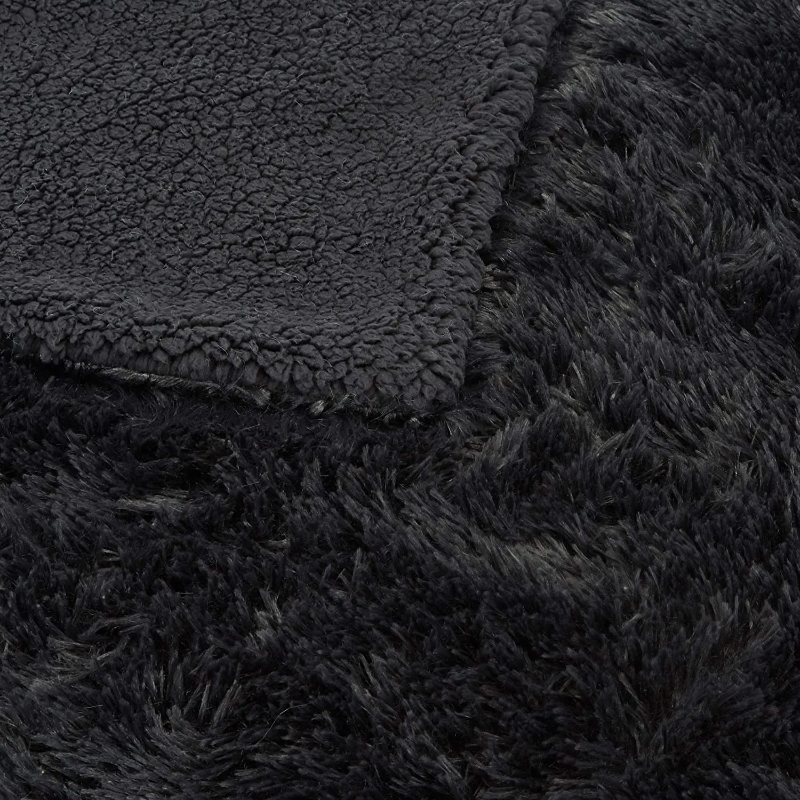 Plaid fausse fourrure noir