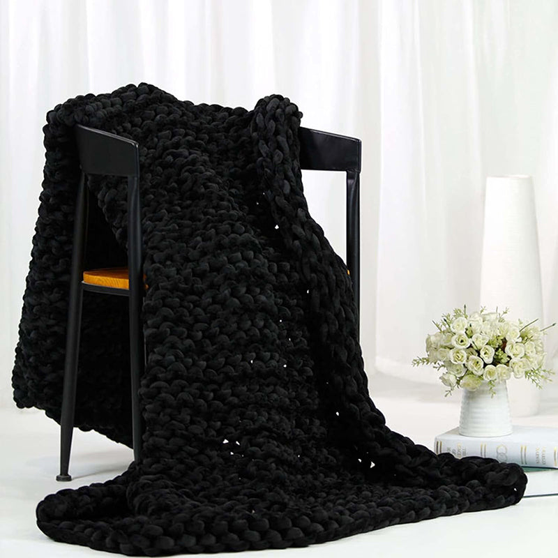 Plaid grosse maille noir