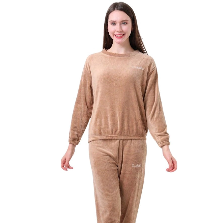 Pyjama plaid femme velours