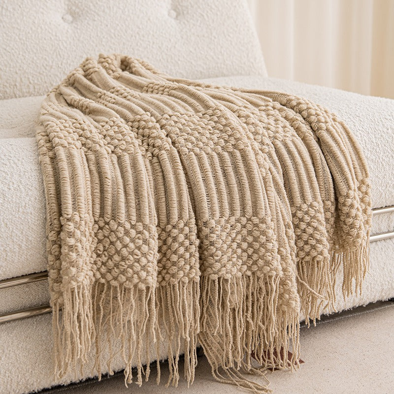 Plaid doux beige confortable