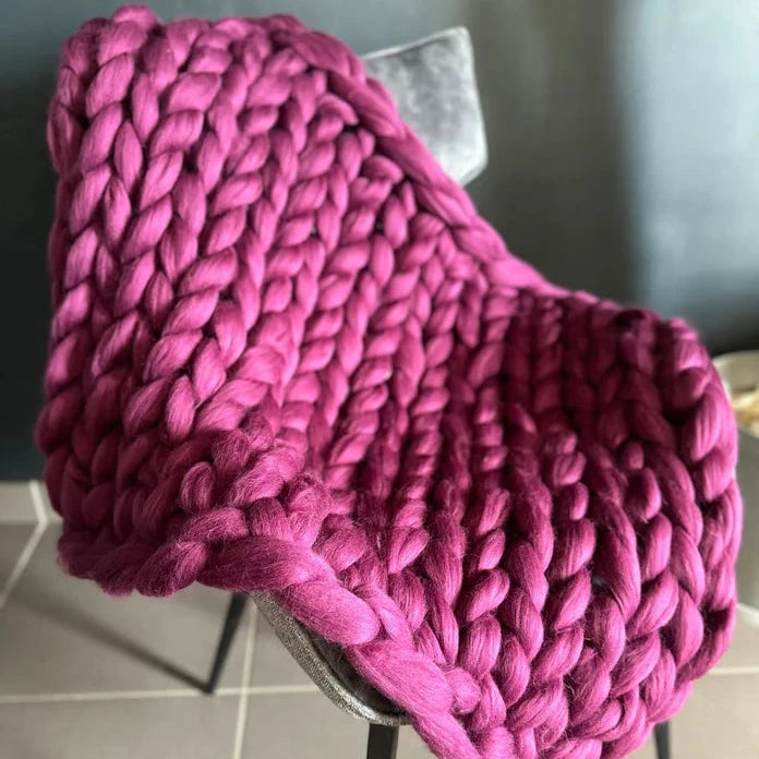 Plaid laine grosse maille