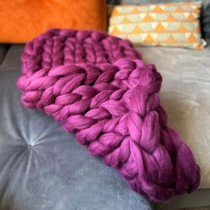 Plaid laine grosse maille