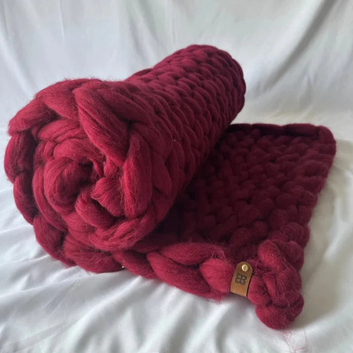 Plaid laine grosse maille