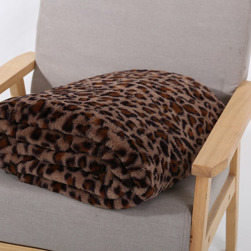 Plaid fausse fourrure léopard