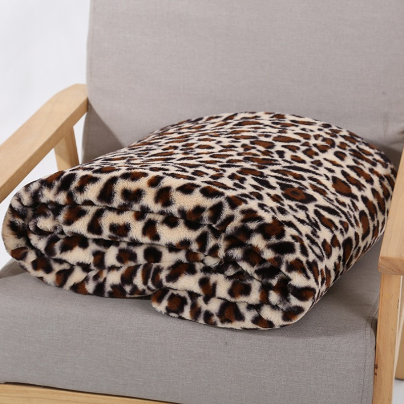 Plaid fausse fourrure léopard