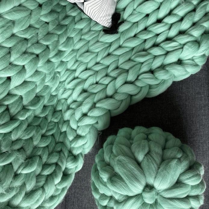 Plaid laine grosse maille
