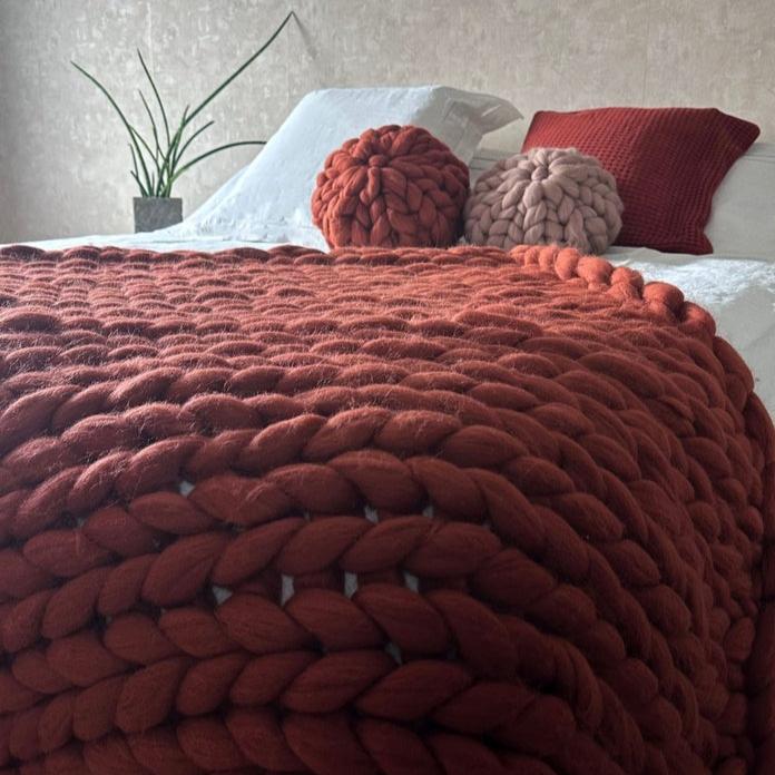 Plaid laine grosse maille