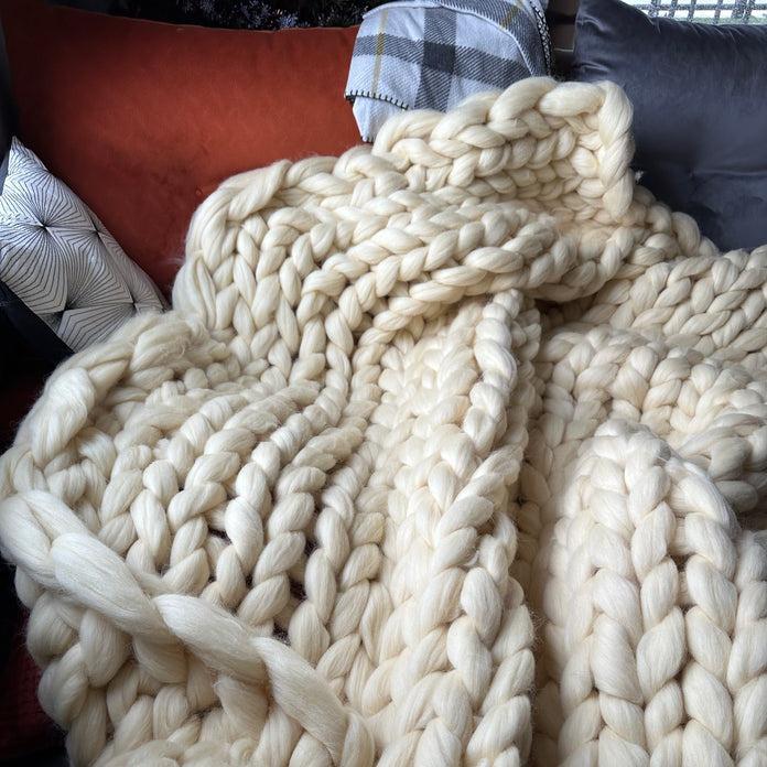 Plaid laine grosse maille