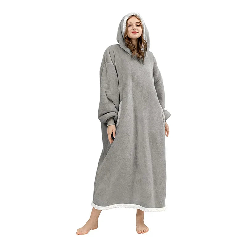 Pull plaid femme long gris