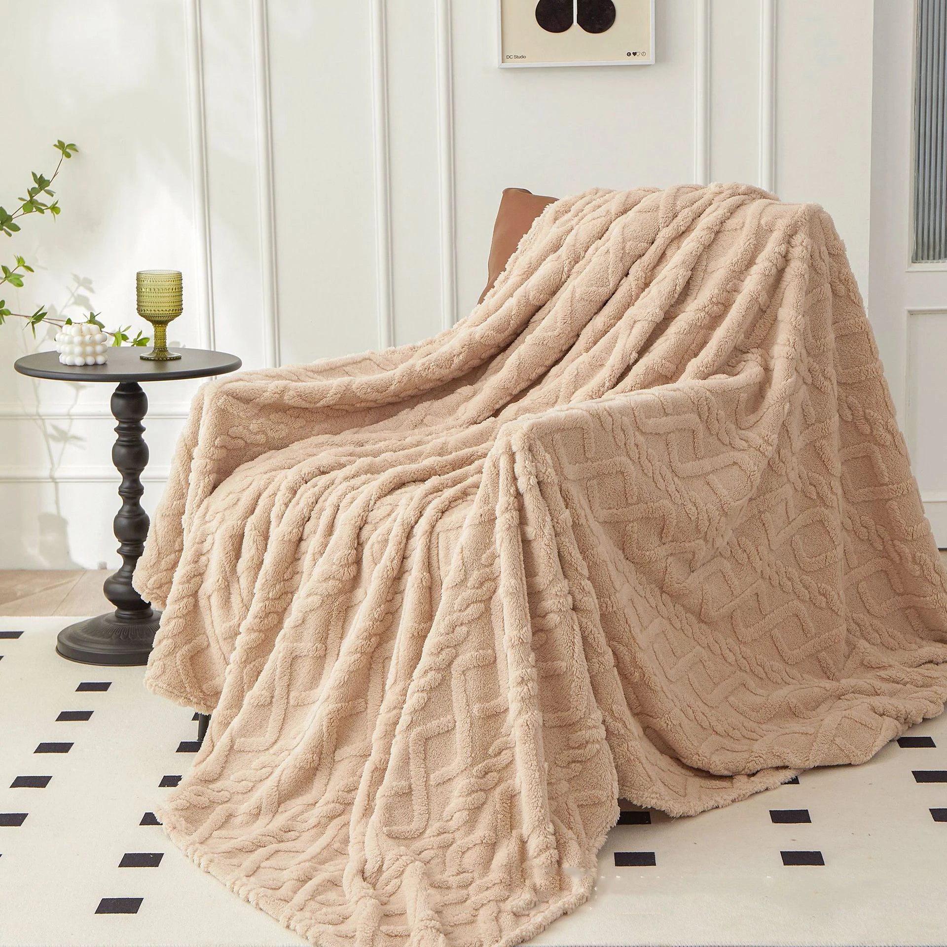 Grand plaid beige douillet
