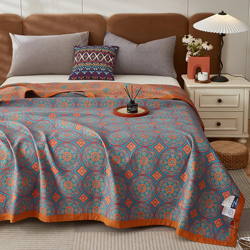 Plaid coton XXL mandala élégant