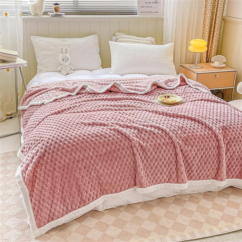 Plaid sherpa rose poudré