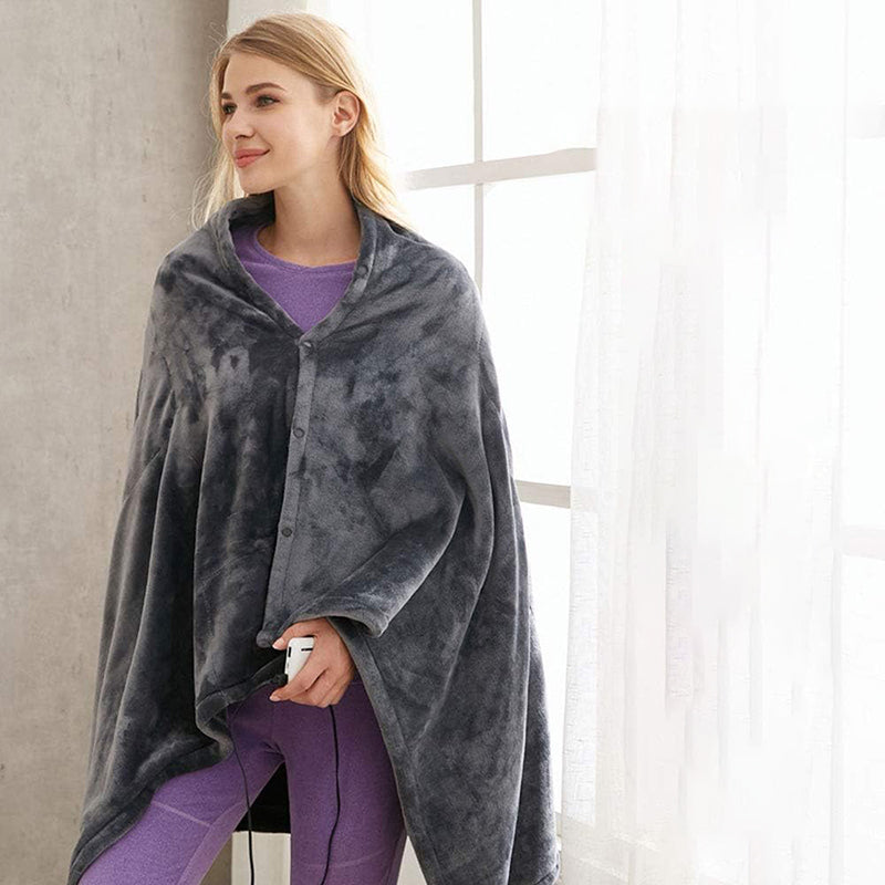 Plaid poncho chauffant