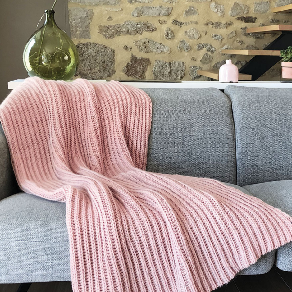 Couverture plaid grosse maille