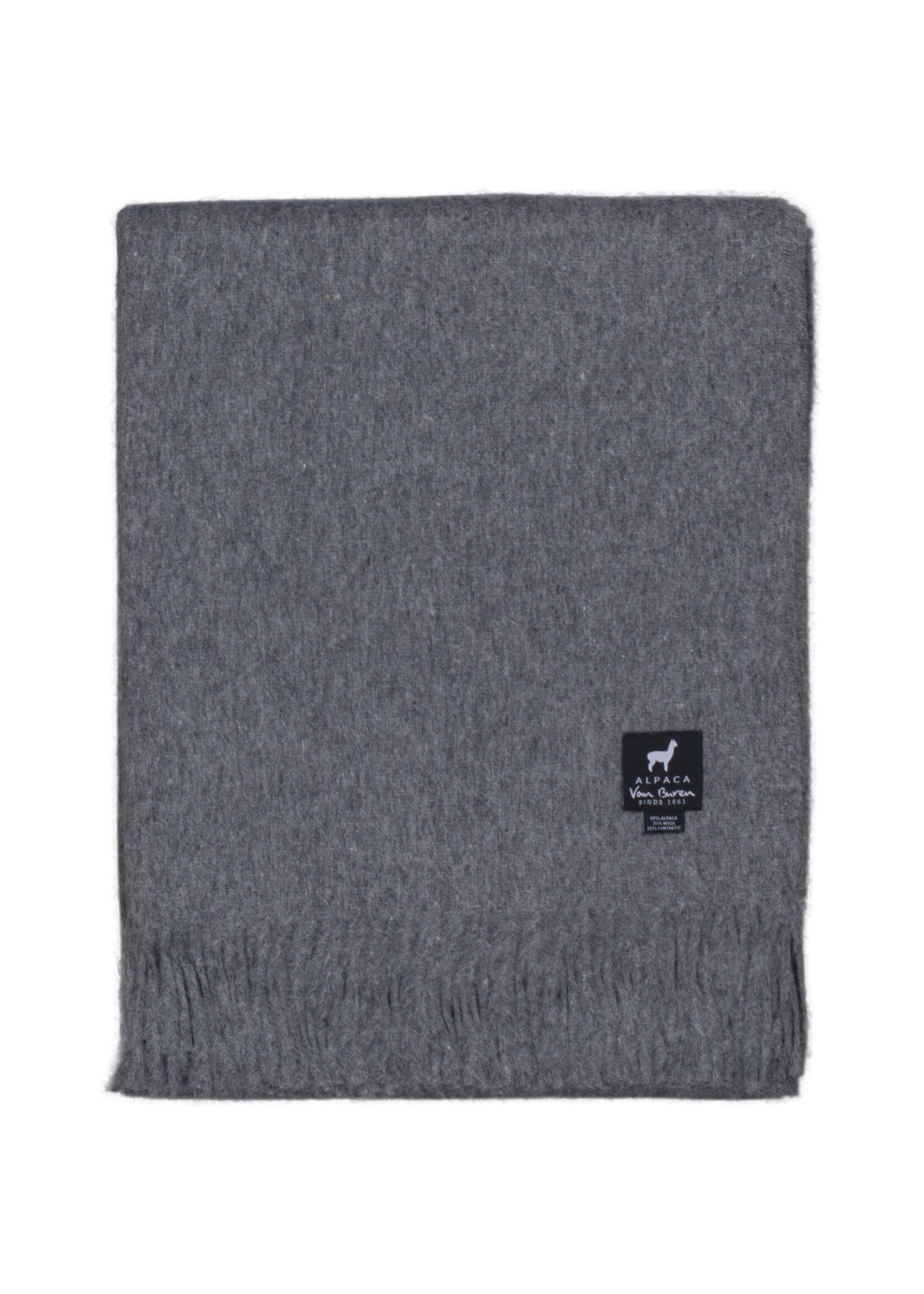 Plaid Laine Alpaga Gris Souris
