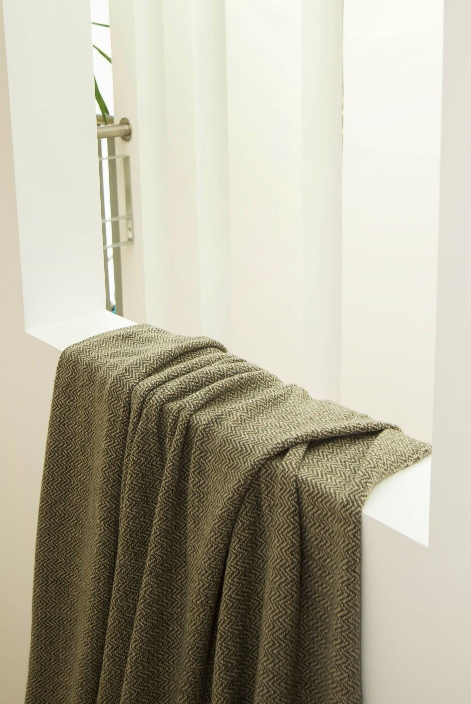Plaid en laine vert