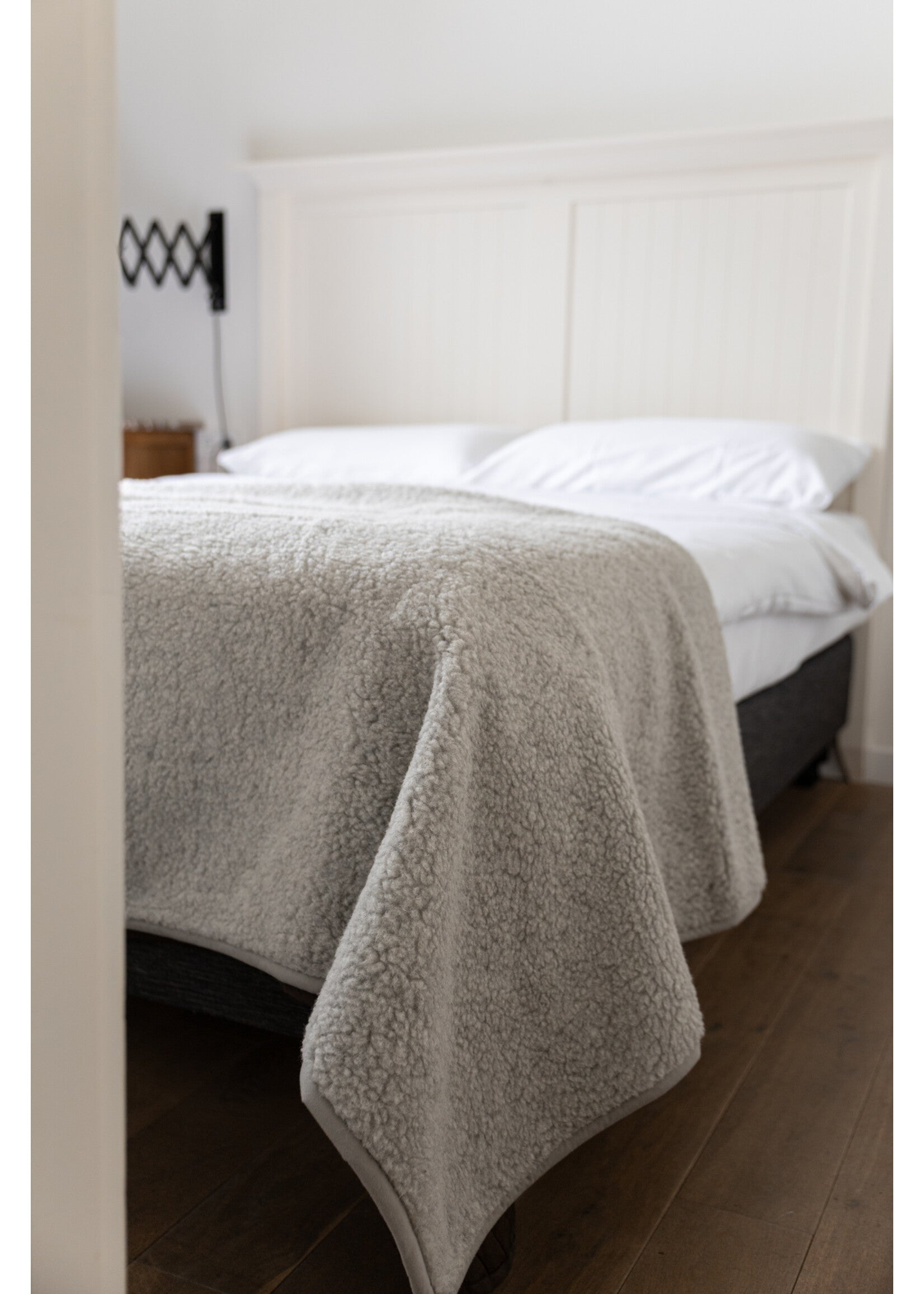 Plaid Laine de Mouton Gris