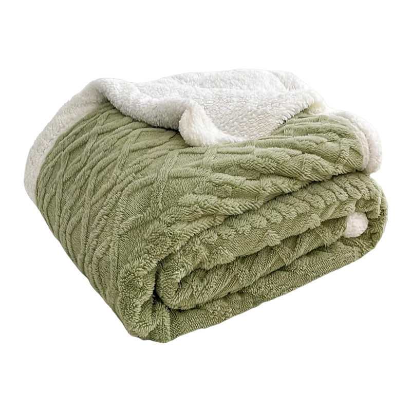 Plaid sherpa ultra doux vert