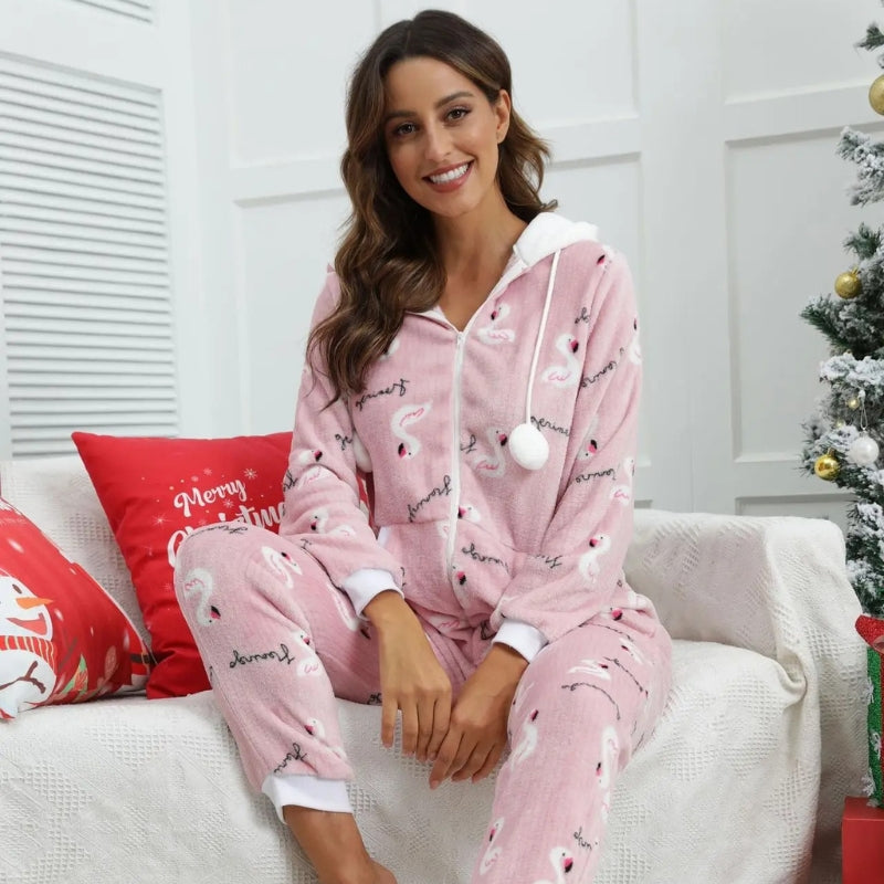 Combinaison pyjama plaid femme