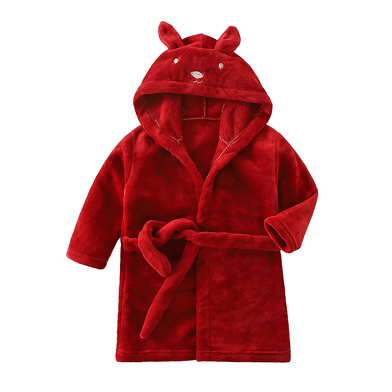 Peignoir plaid enfant rouge