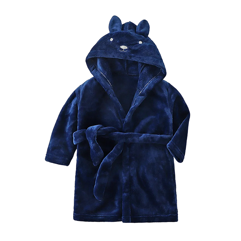 Peignoir plaid enfant bleu