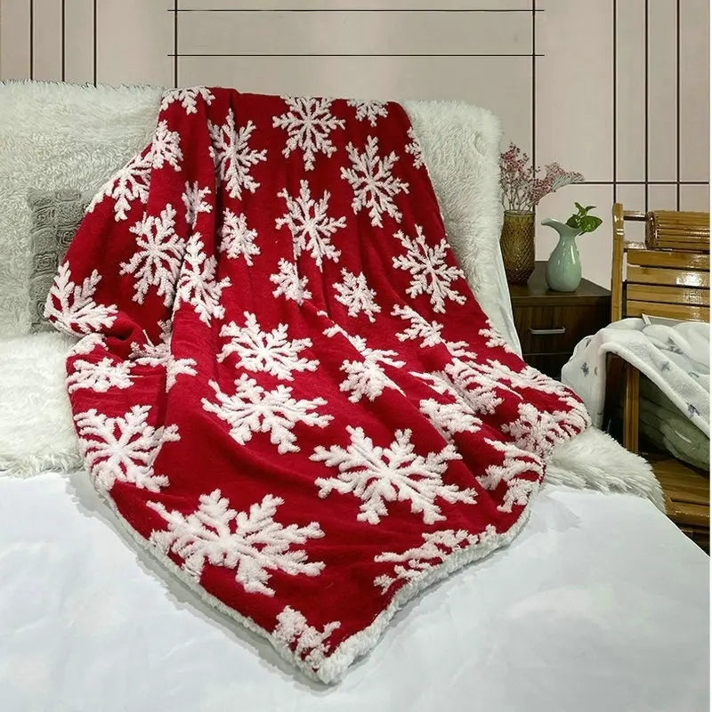 Plaid de Noël rouge confortable pour l'hiver