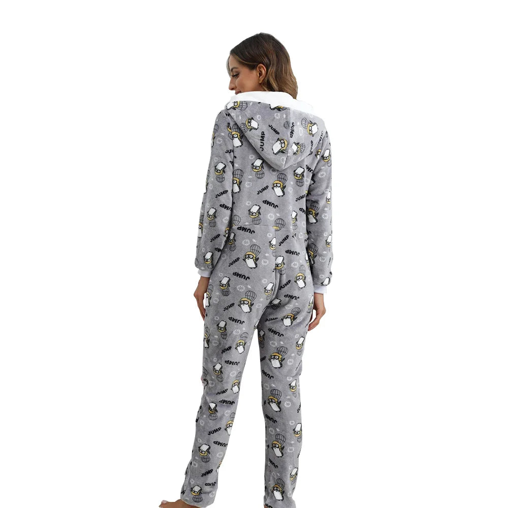 Combinaison pyjama plaid femme