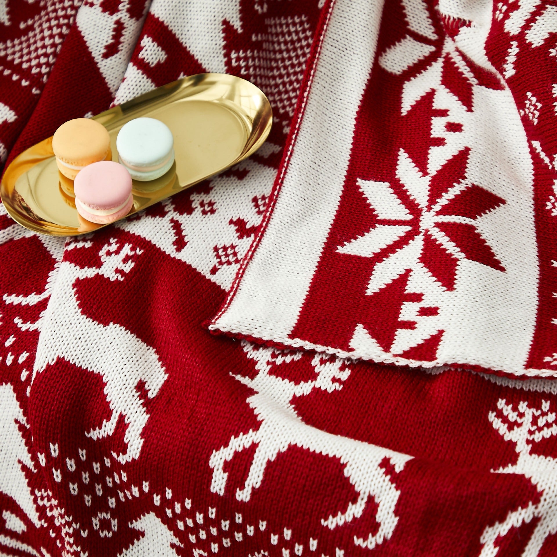 Plaid de noël tricot