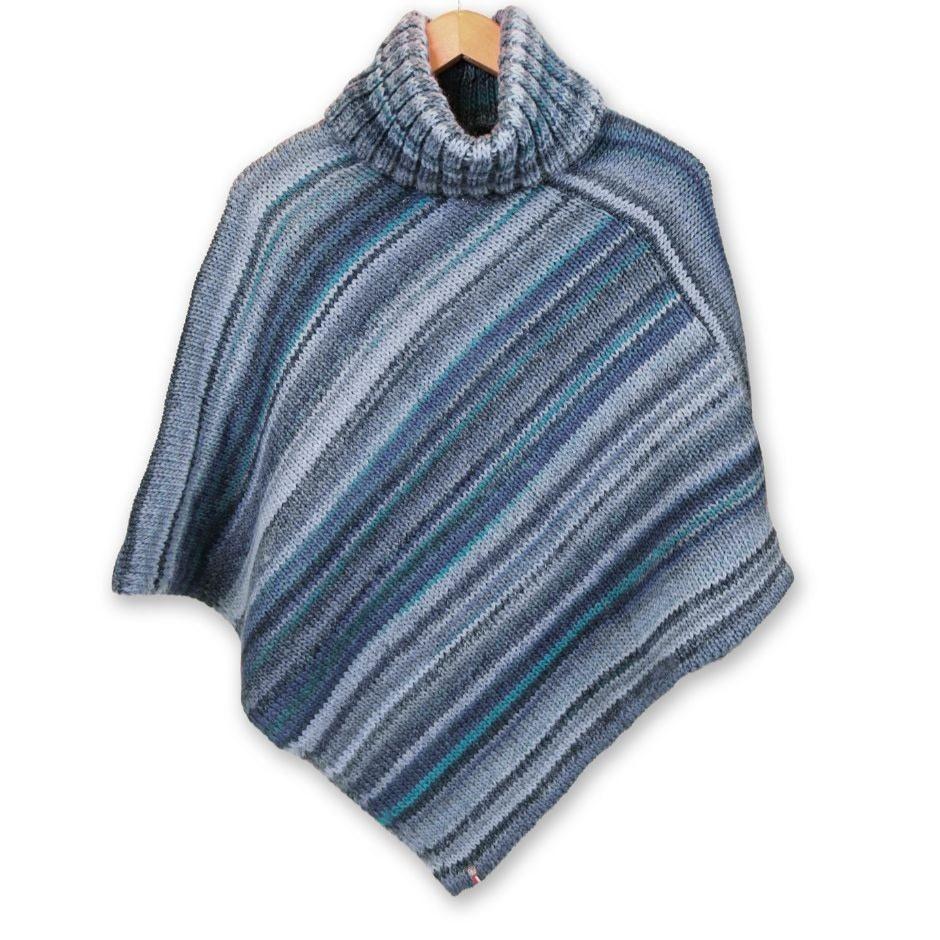 Poncho plaid made in france