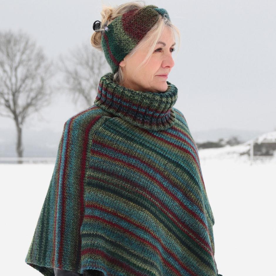 Poncho plaid made in france