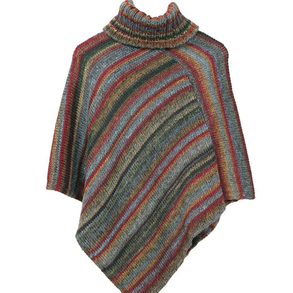 Poncho plaid made in france