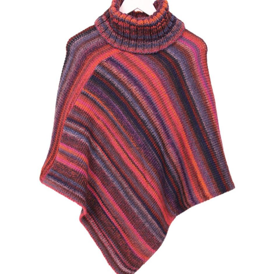 Poncho plaid made in france