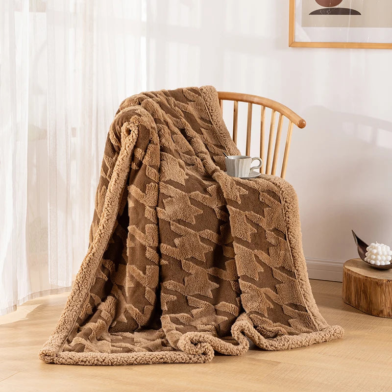 Plaid cocooning tons chauds marron