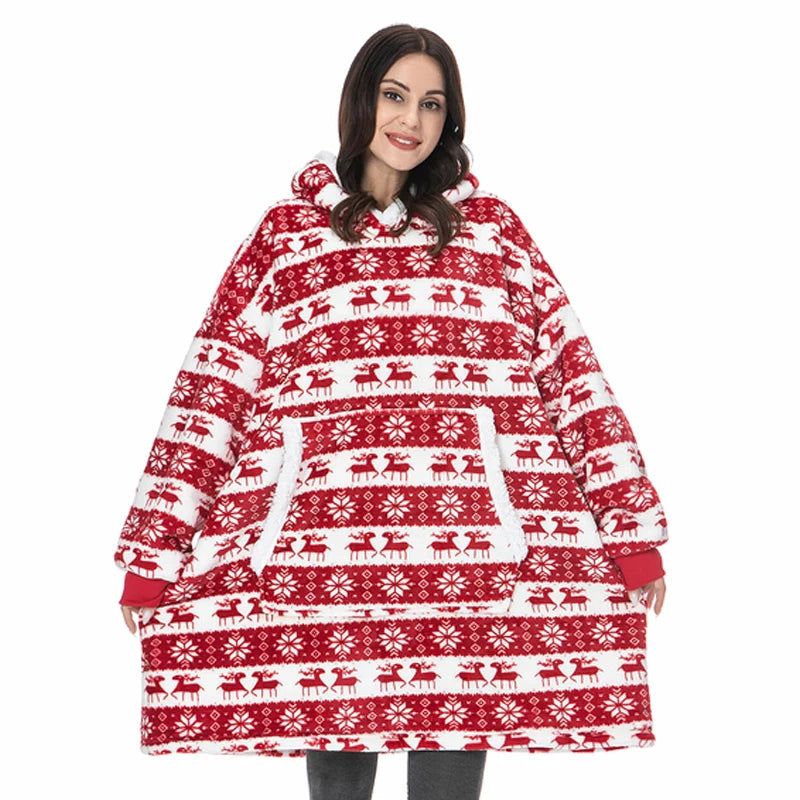 Pull plaid de noël Rouge