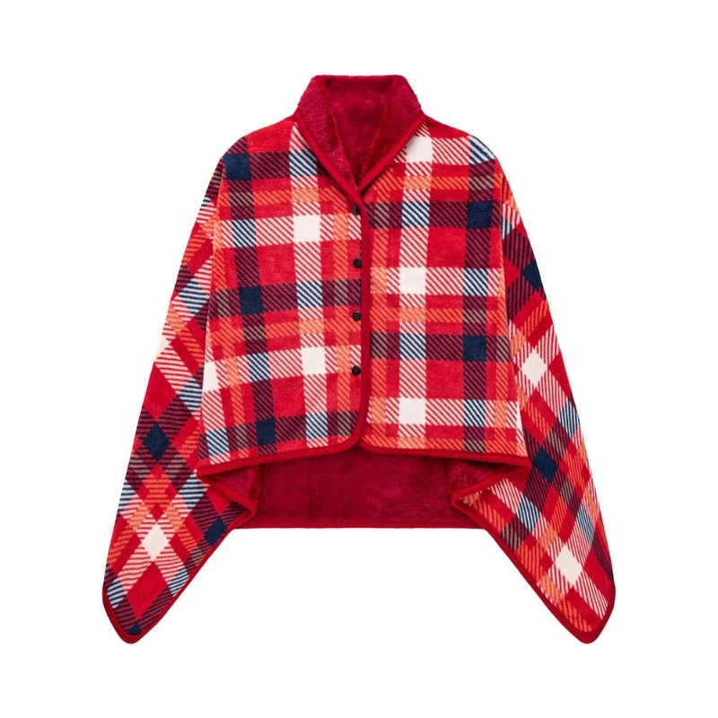 Poncho plaid couverture