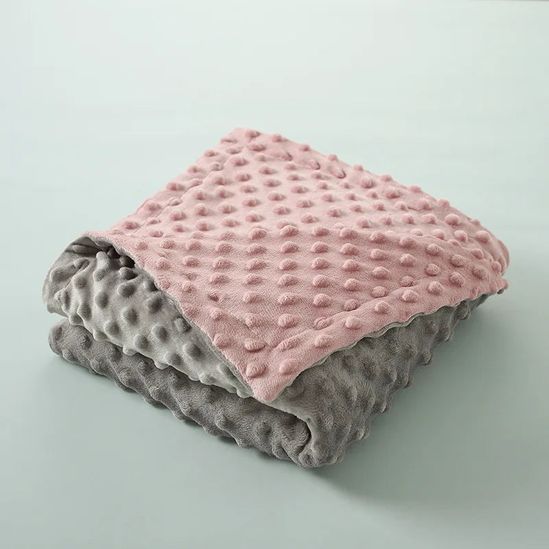 Couverture plaid bébé rose