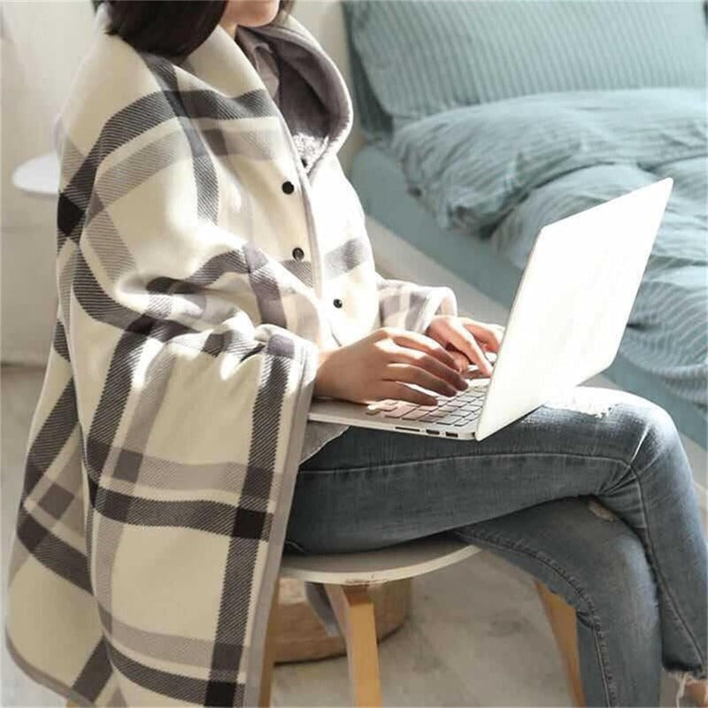 Poncho plaid à carreaux