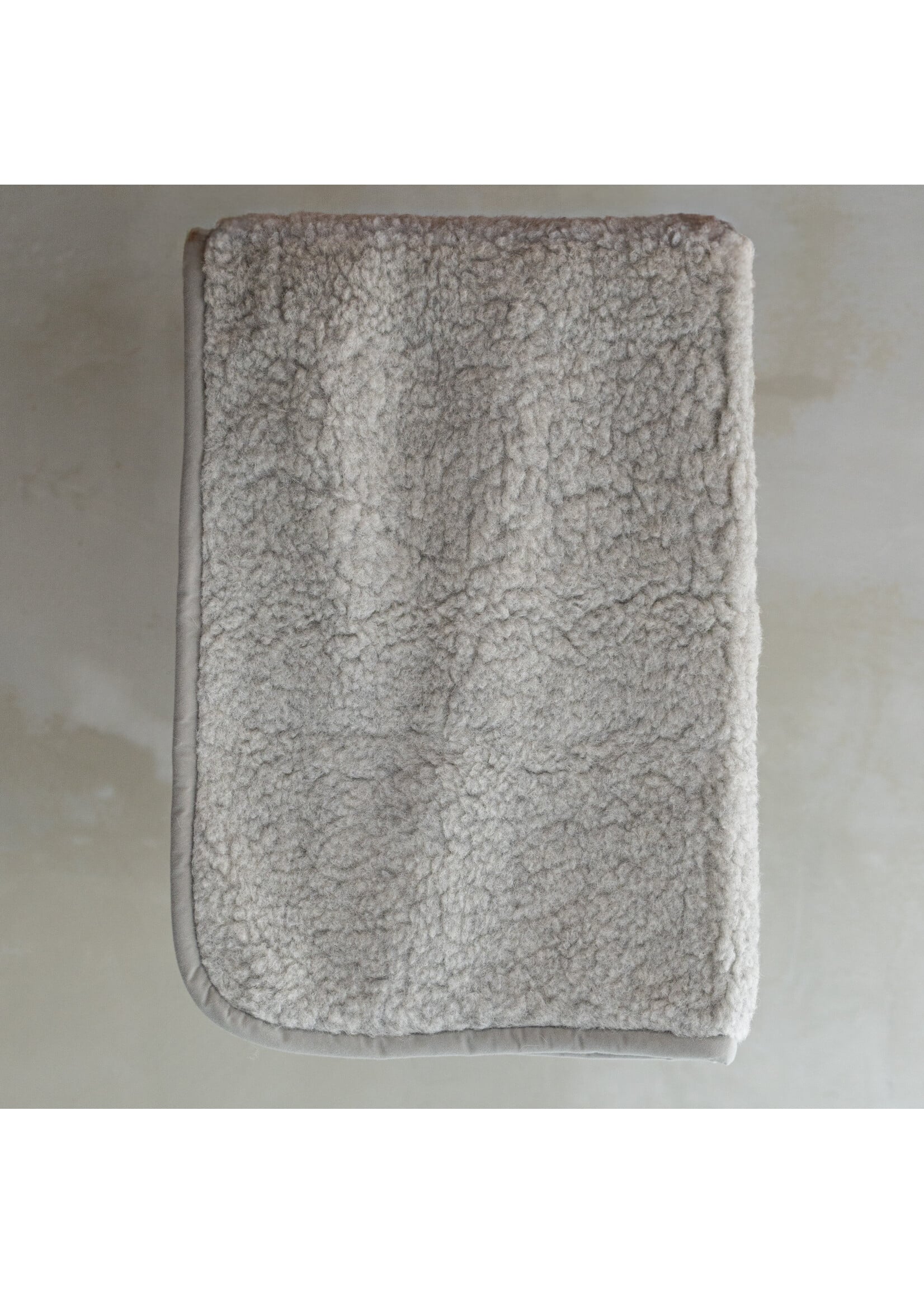 Couverture Bébé Laine de Mouton Gris