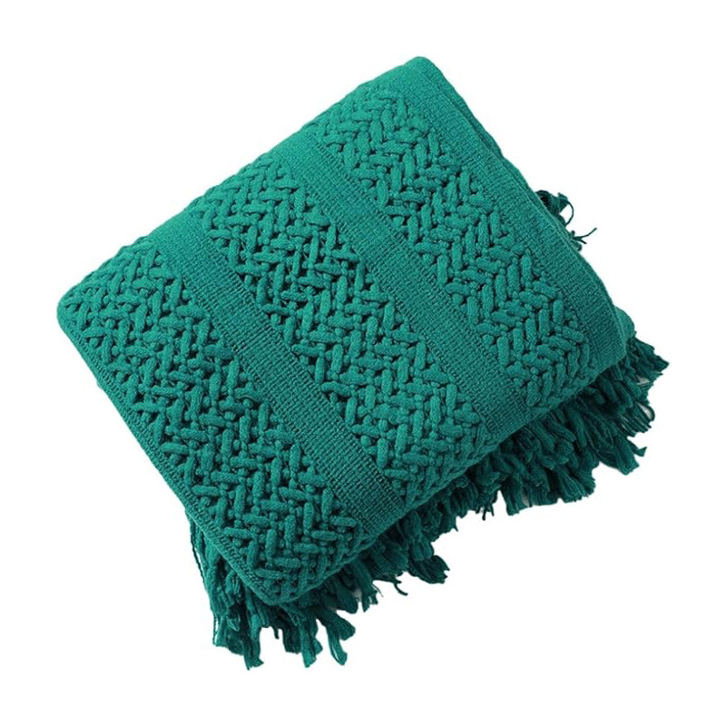 Plaid crochet moderne vert