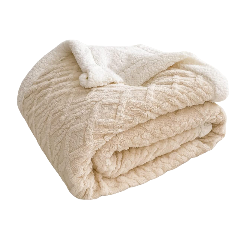 Plaid sherpa grande taille beige