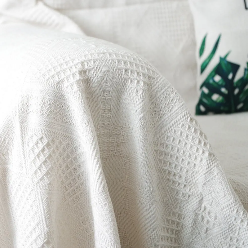 Plaid coton blanc