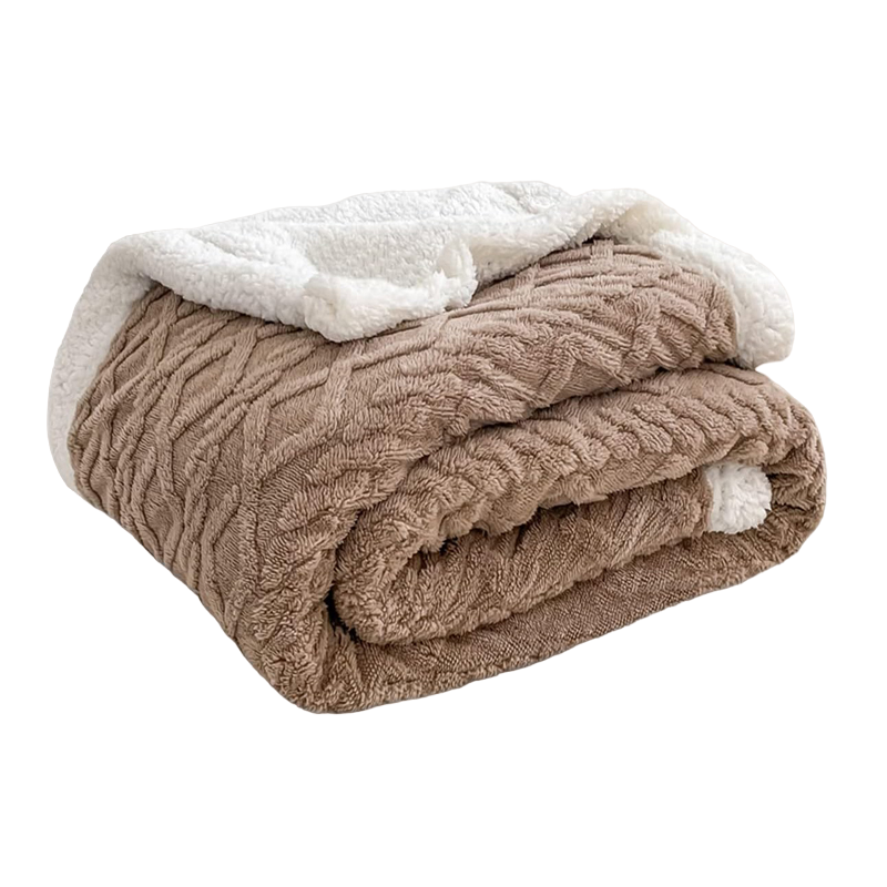 Plaid sherpa grande taille marron