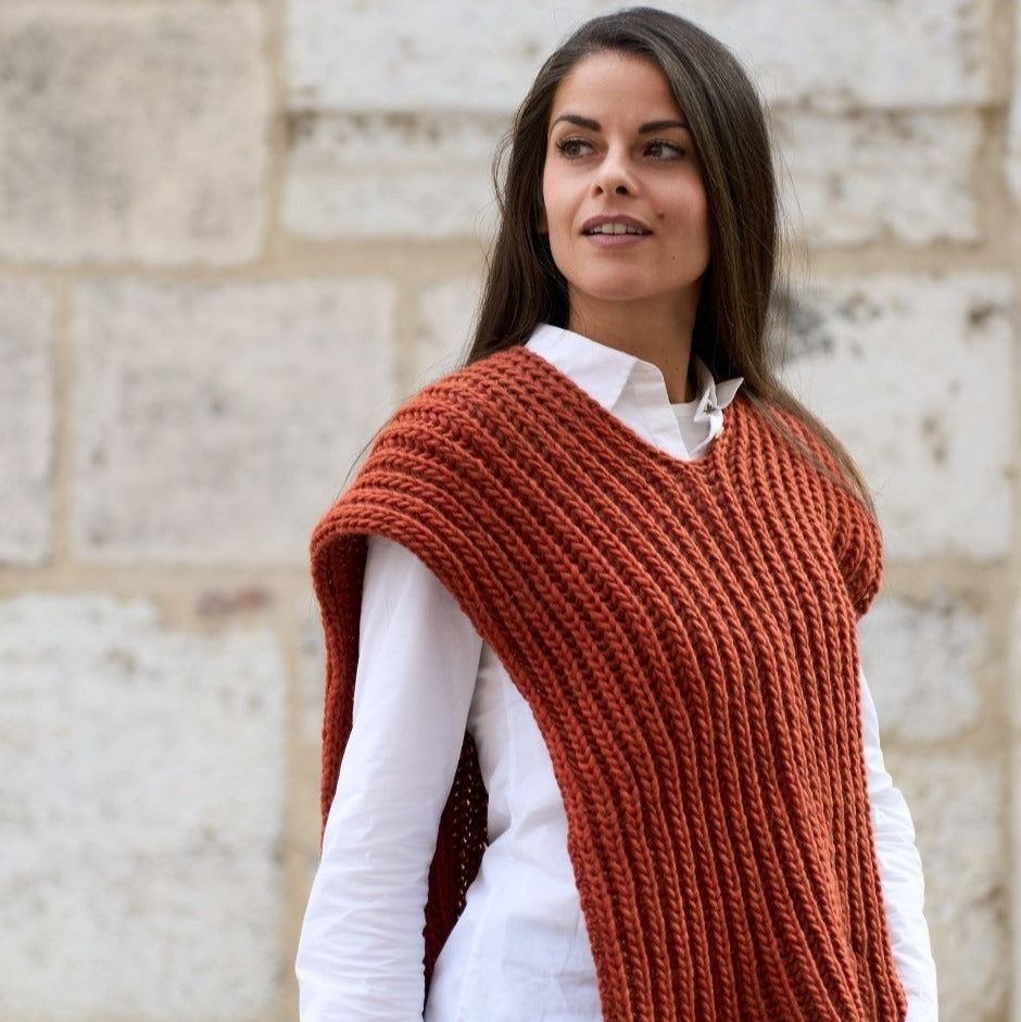 Gilet poncho plaid made in France