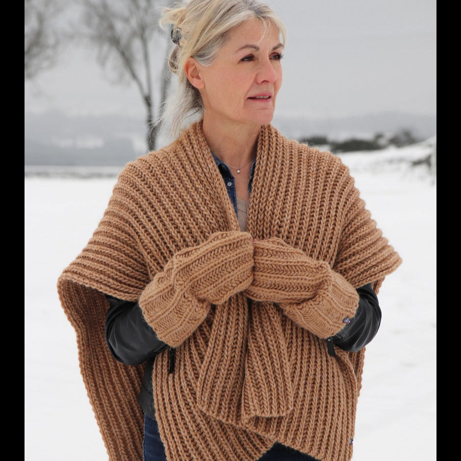 Poncho plaid cocooning made in France