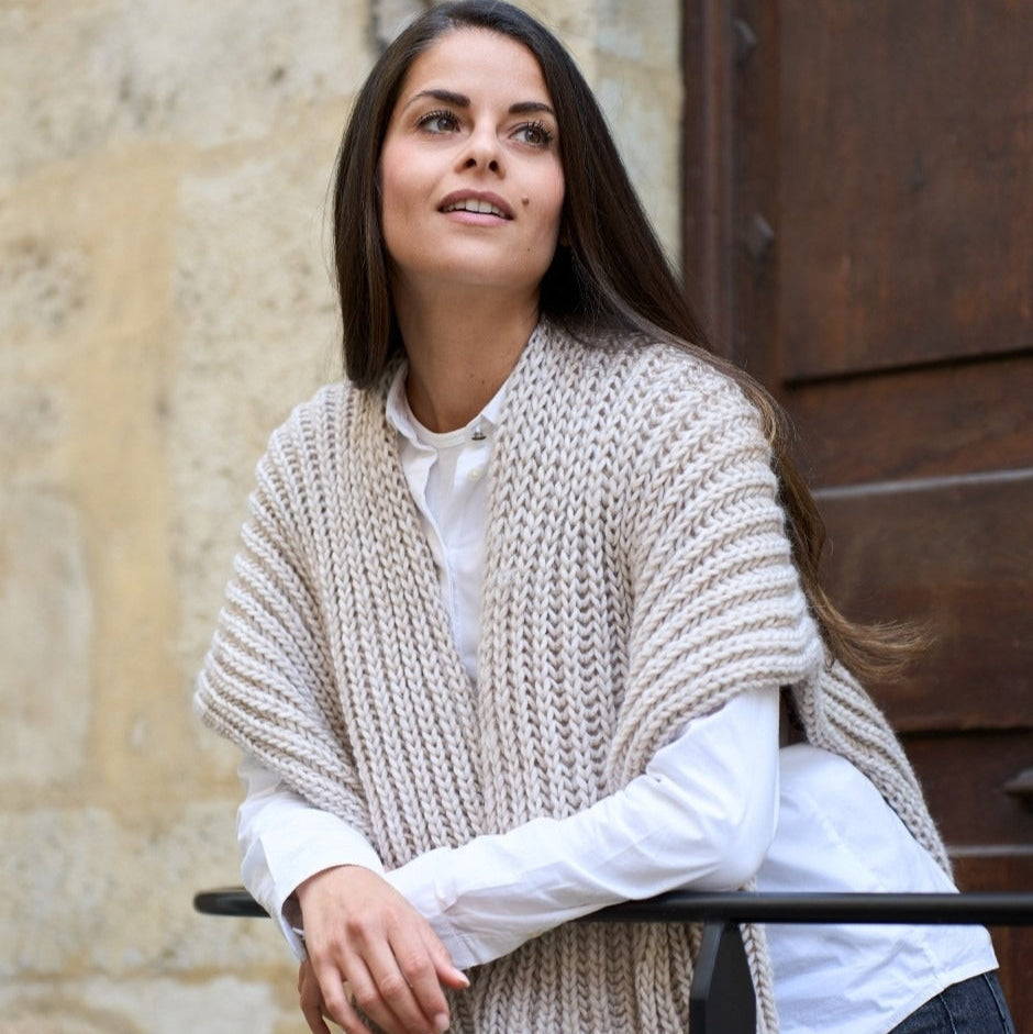 Poncho plaid cocooning made in France