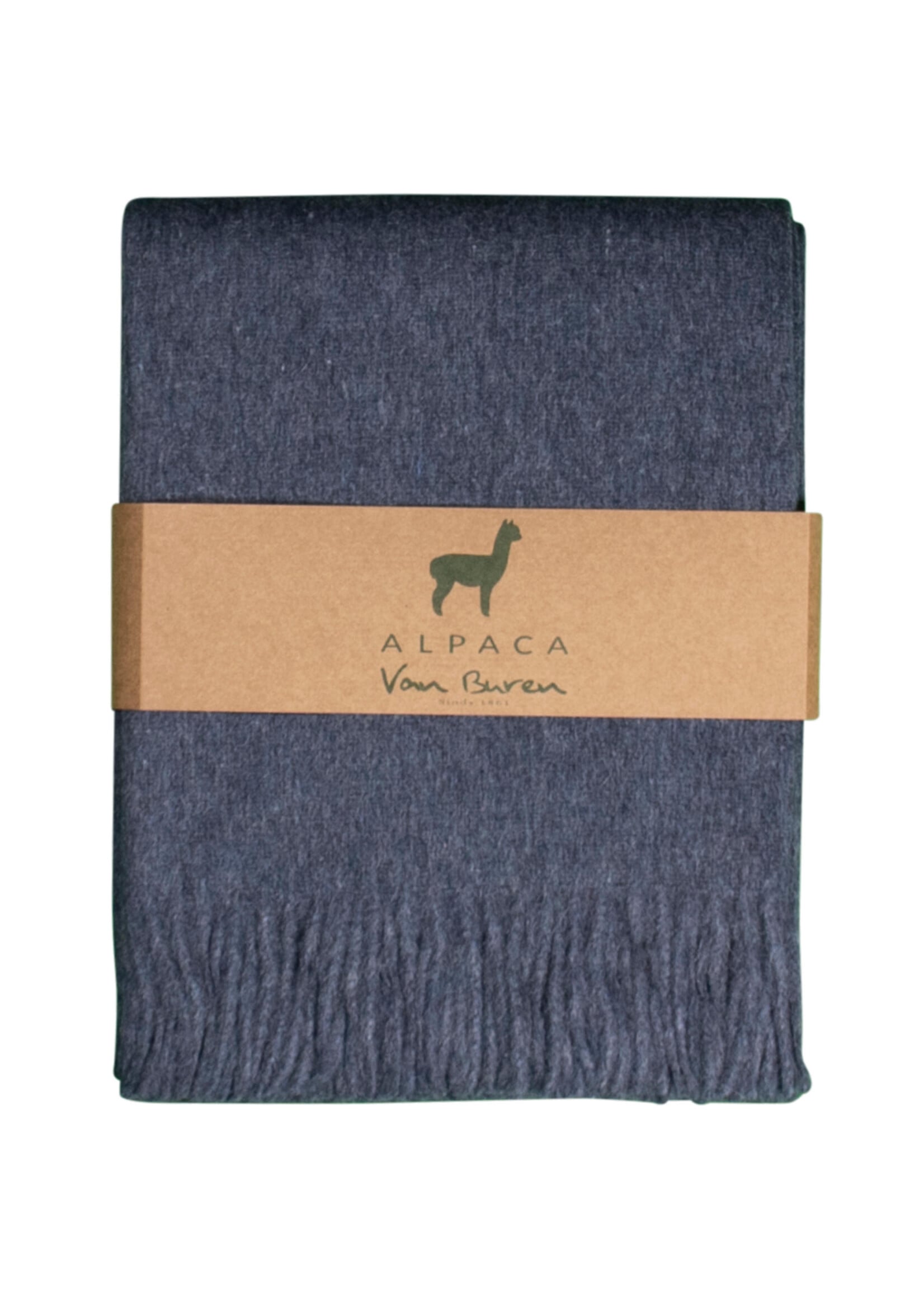 Plaid Laine Alpaga Bleu Foncé